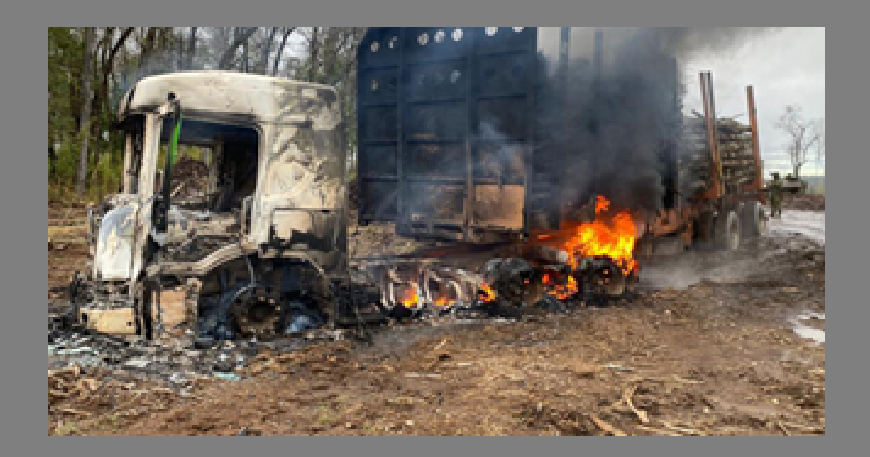Camioneros: protesta por nuevo ataque incendiario en el Sur y continuación de acciones terroristas con abierto desafío a gobierno entrante